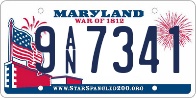 MD license plate 9AN7341