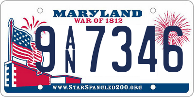 MD license plate 9AN7346