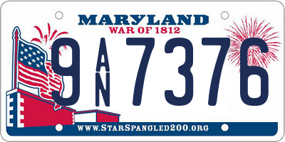 MD license plate 9AN7376