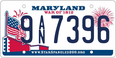 MD license plate 9AN7396