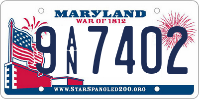 MD license plate 9AN7402