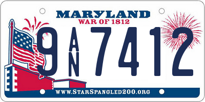MD license plate 9AN7412
