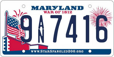 MD license plate 9AN7416