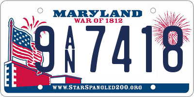 MD license plate 9AN7418