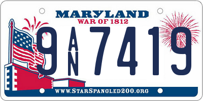 MD license plate 9AN7419