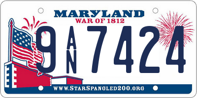 MD license plate 9AN7424