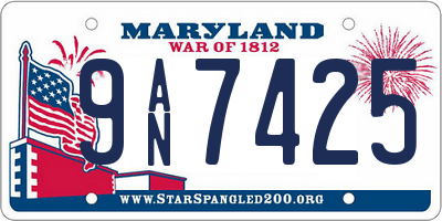 MD license plate 9AN7425