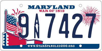 MD license plate 9AN7427