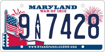 MD license plate 9AN7428