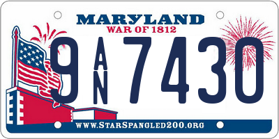 MD license plate 9AN7430