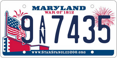 MD license plate 9AN7435