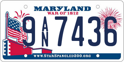 MD license plate 9AN7436