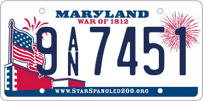 MD license plate 9AN7451