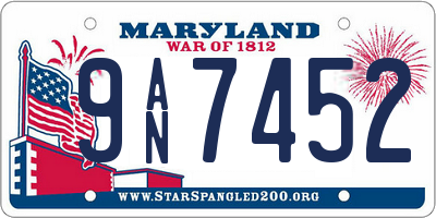 MD license plate 9AN7452