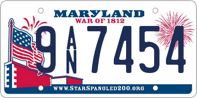 MD license plate 9AN7454