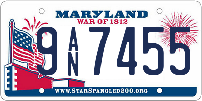 MD license plate 9AN7455