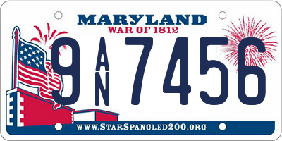 MD license plate 9AN7456