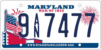 MD license plate 9AN7477