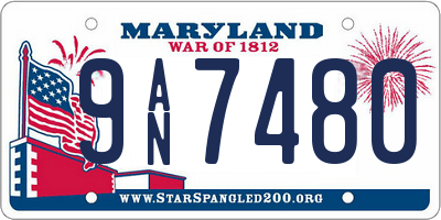 MD license plate 9AN7480
