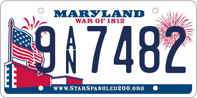 MD license plate 9AN7482