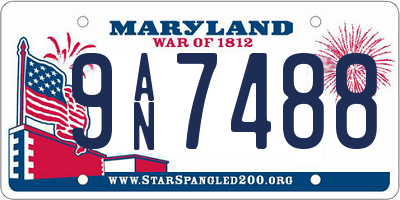 MD license plate 9AN7488