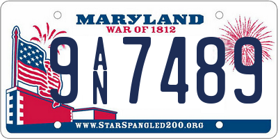 MD license plate 9AN7489
