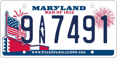 MD license plate 9AN7491