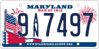 MD license plate 9AN7497