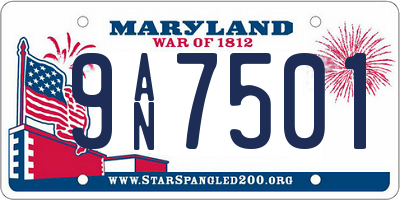 MD license plate 9AN7501
