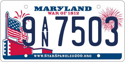 MD license plate 9AN7503