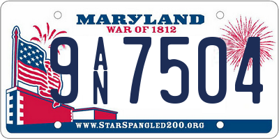 MD license plate 9AN7504
