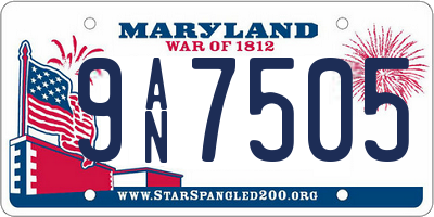 MD license plate 9AN7505