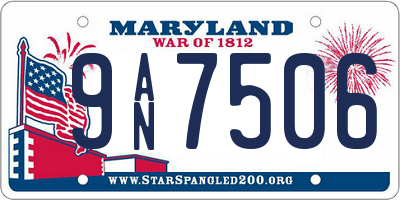 MD license plate 9AN7506