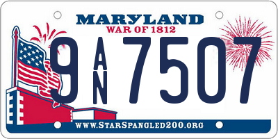 MD license plate 9AN7507