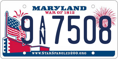 MD license plate 9AN7508
