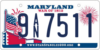 MD license plate 9AN7511