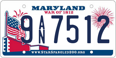 MD license plate 9AN7512