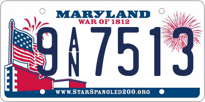 MD license plate 9AN7513
