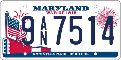 MD license plate 9AN7514