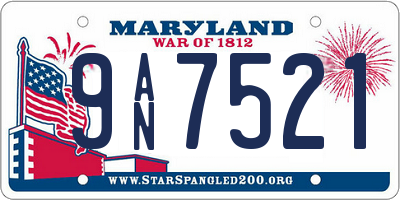 MD license plate 9AN7521