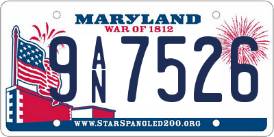 MD license plate 9AN7526