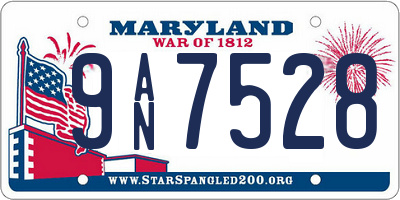 MD license plate 9AN7528