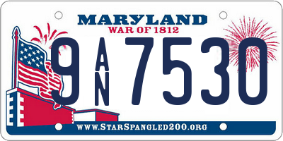 MD license plate 9AN7530