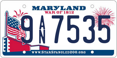MD license plate 9AN7535