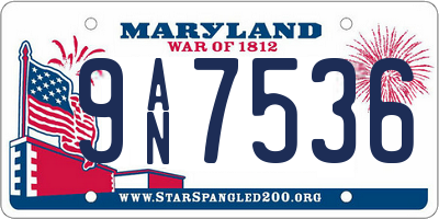 MD license plate 9AN7536