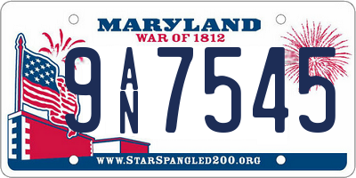 MD license plate 9AN7545