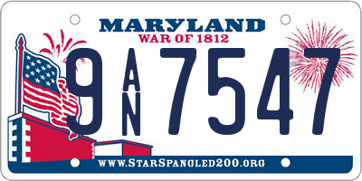 MD license plate 9AN7547