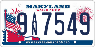 MD license plate 9AN7549