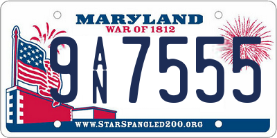 MD license plate 9AN7555