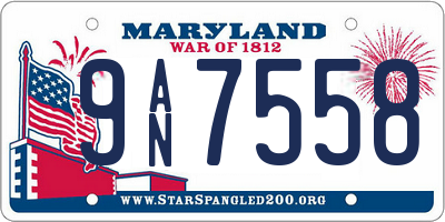 MD license plate 9AN7558